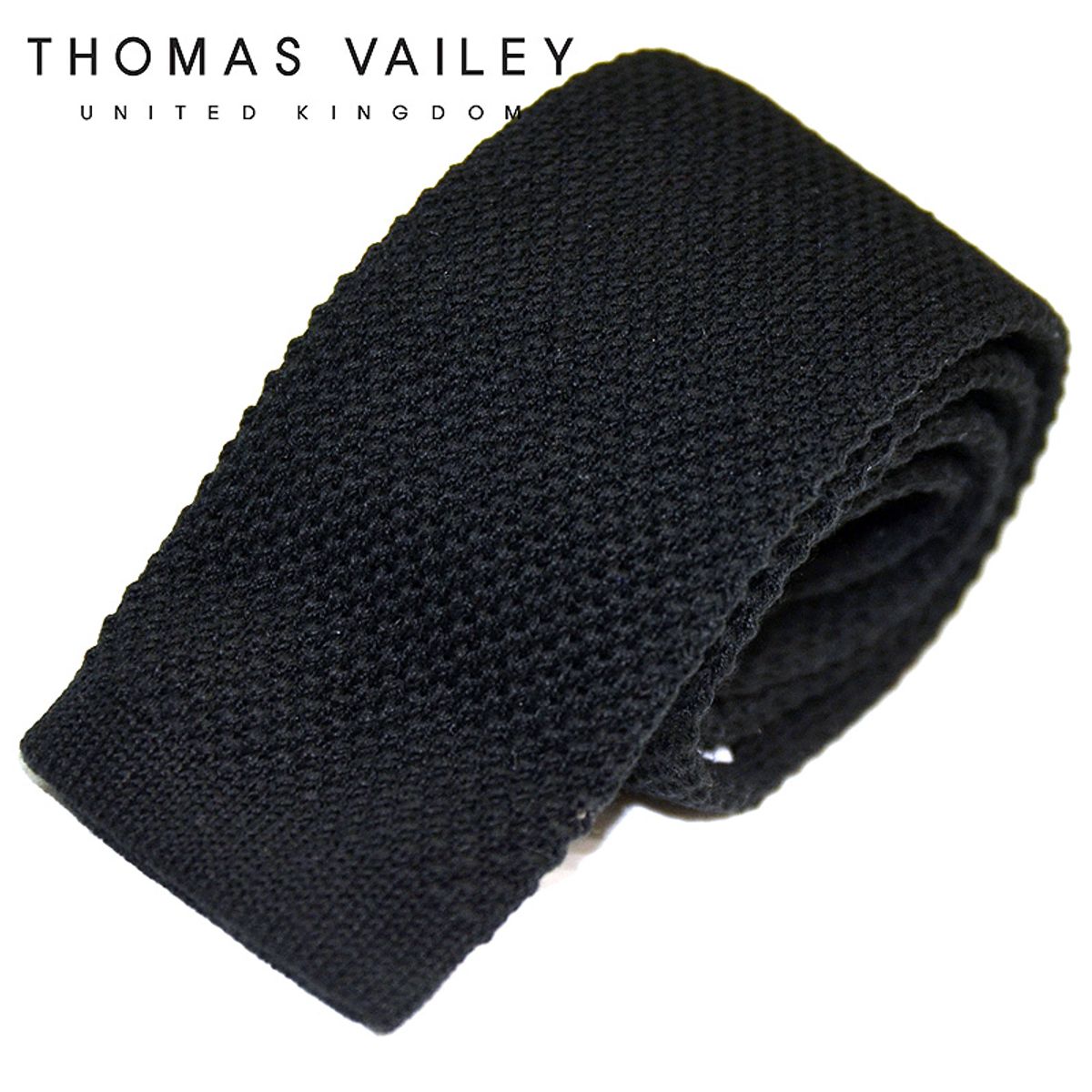 토마스 베일리(THOMAS VAILEY) 니트넥타이-코튼 블랙 6cm