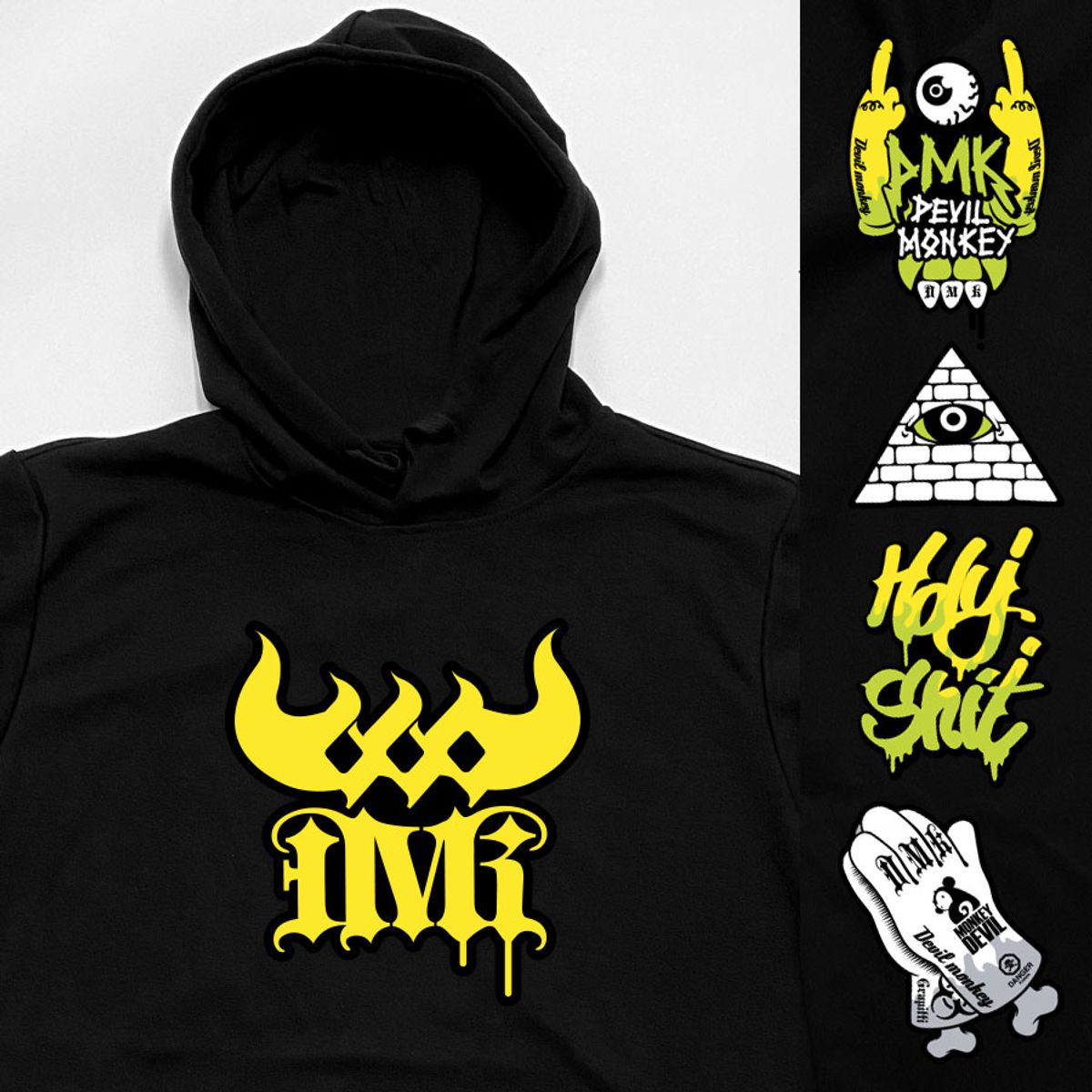 돌돌(DOLDOL) DMK_HOODY_79 그래피티 아티스트 데빌몽키 dmk 타투 캐릭터 디자인 후드티 후디