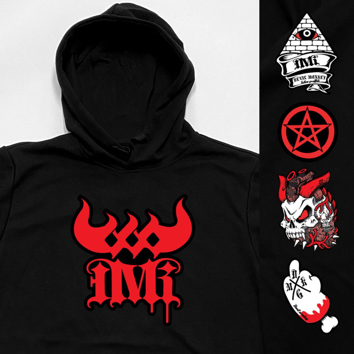 돌돌(DOLDOL) DMK_HOODY_78 그래피티 아티스트 데빌몽키 dmk 타투 캐릭터 디자인 후드티 후디
