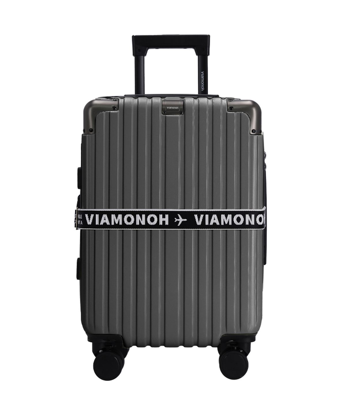 비아모노(VIAMONOH) 비토 20인치 기내용 캐리어_다크실버 (캐리어벨트+커버) 확장형/스토퍼형