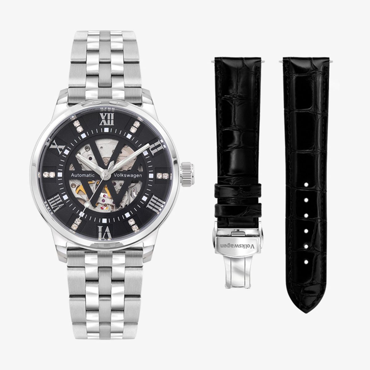 폭스바겐 와치(VOLKSVAGEN WATCH) VW-Skeleton Automatic-BK +밴드증정