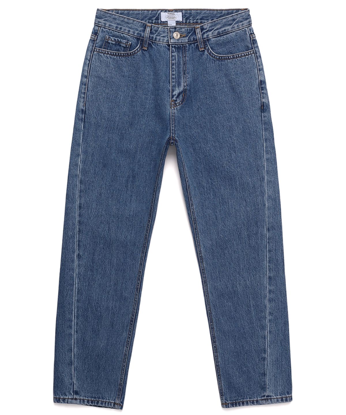 스텝온리(STAFFONLY) WAVE DENIM PANTS (MID BLUE)