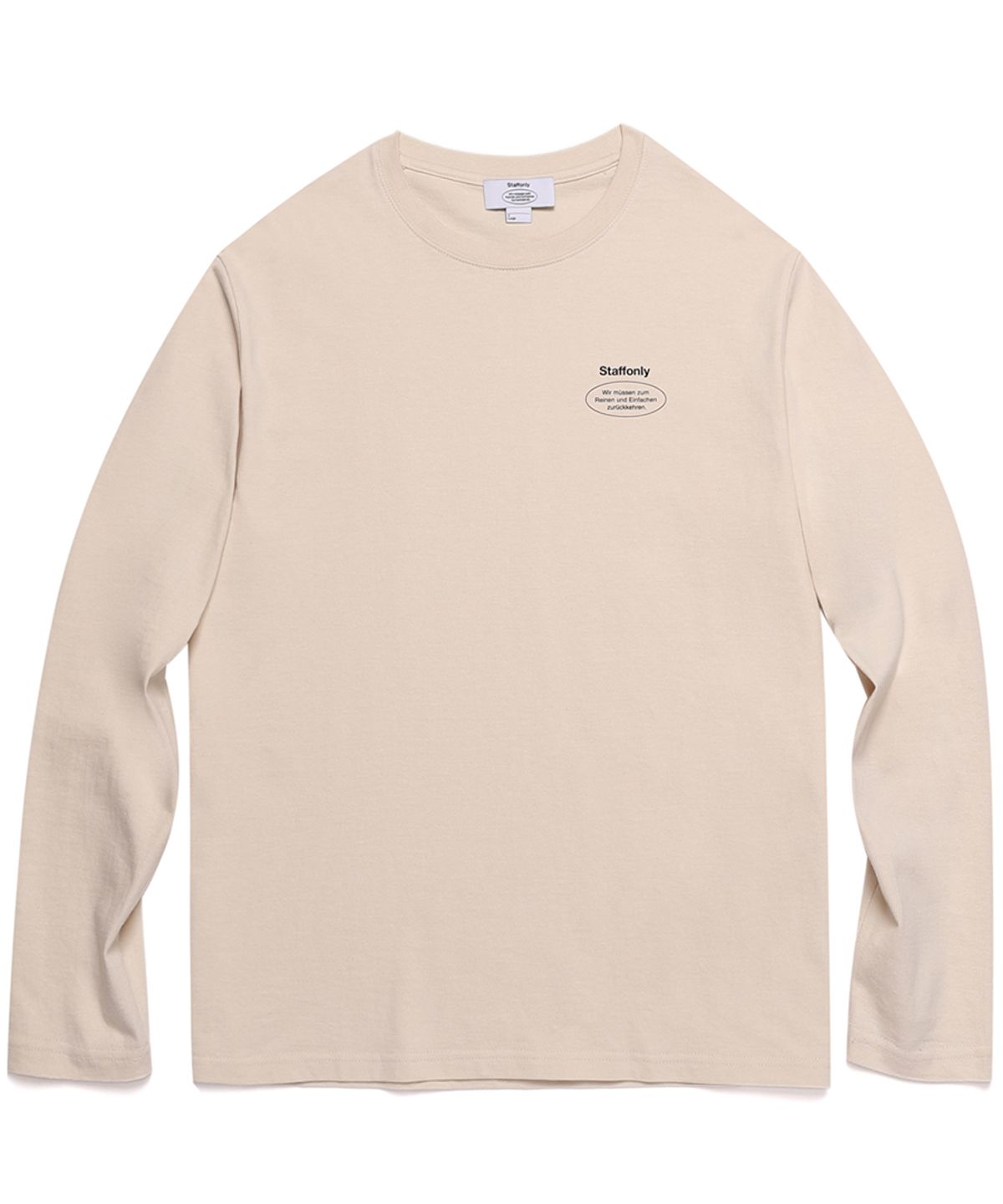 스텝온리(STAFFONLY) SLOGAN LOGO LONG SLEEVE (IVORY)