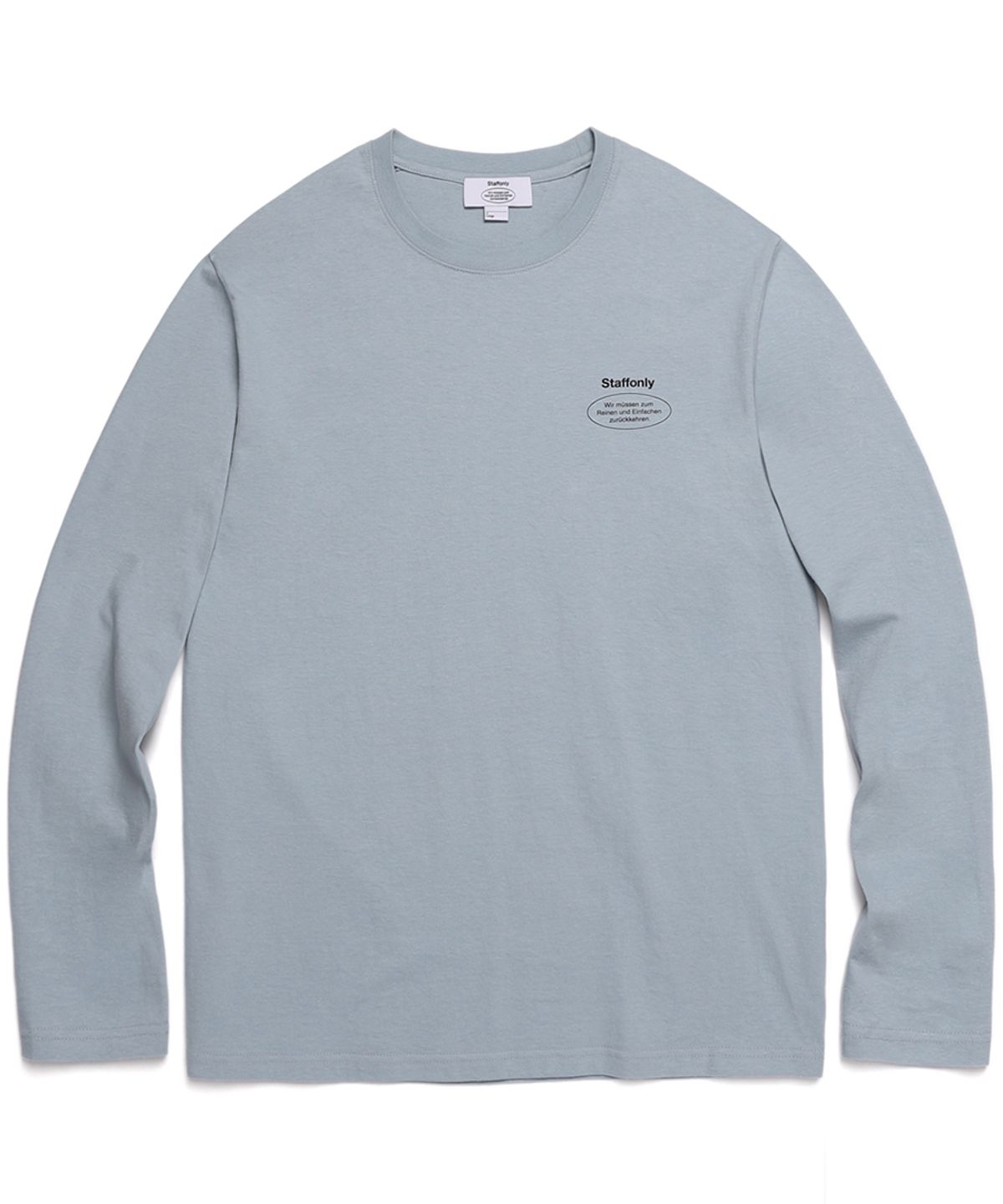 스텝온리(STAFFONLY) SLOGAN LOGO LONG SLEEVE (LIGHT BLUE)