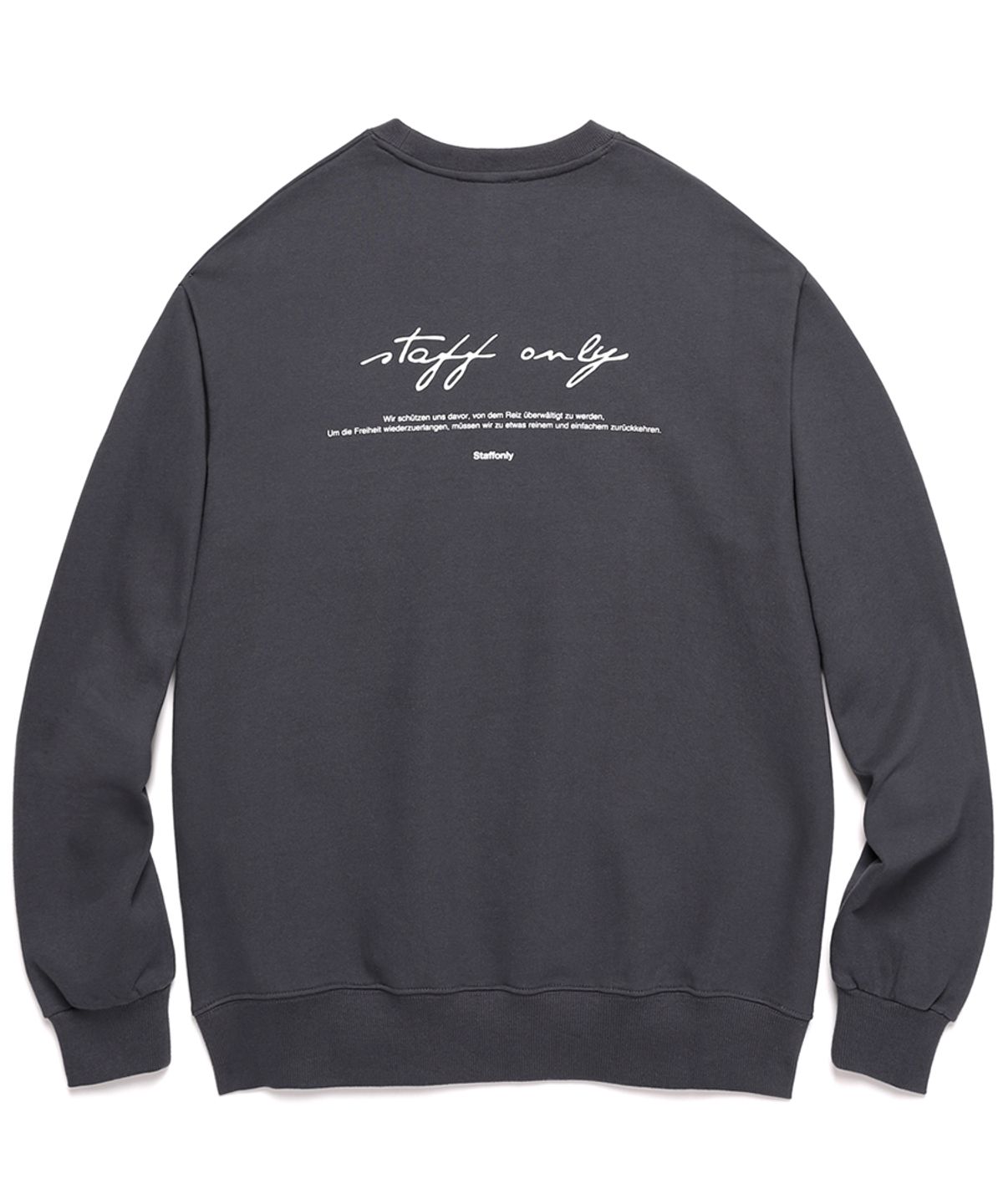 스텝온리(STAFFONLY) SIGN LOGO CRENECK (CHARCOAL)