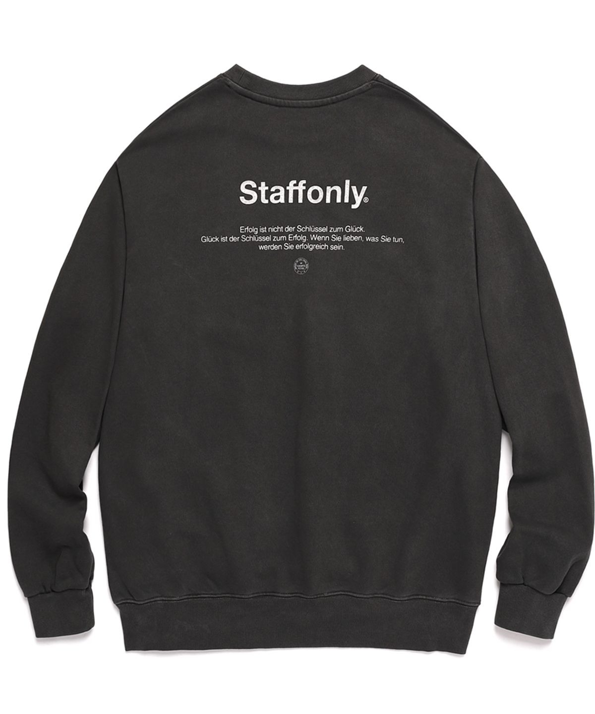 스텝온리(STAFFONLY) PIGMENT KEY SWEATSHIRT (WASHED BLACK)