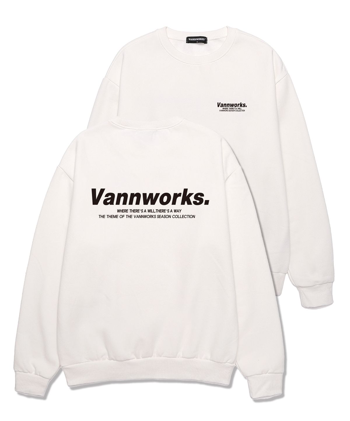 밴웍스(VANNWORKS) 미니멀리즘 로고 2 맨투맨 (VLS0114) 화이트