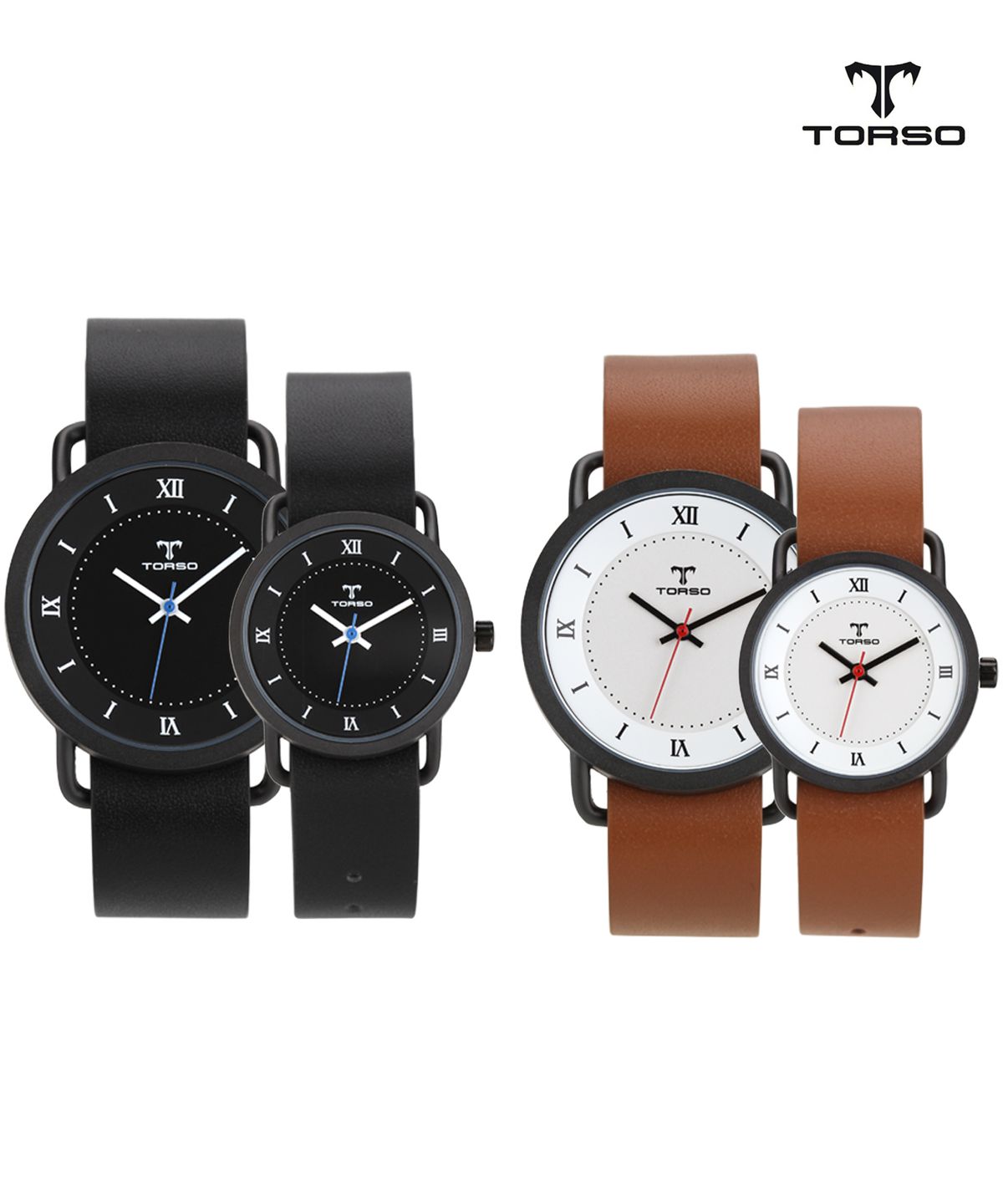 토르소(TORSO) 리얼 가죽 투밴드 남여 손목시계 T0035ML