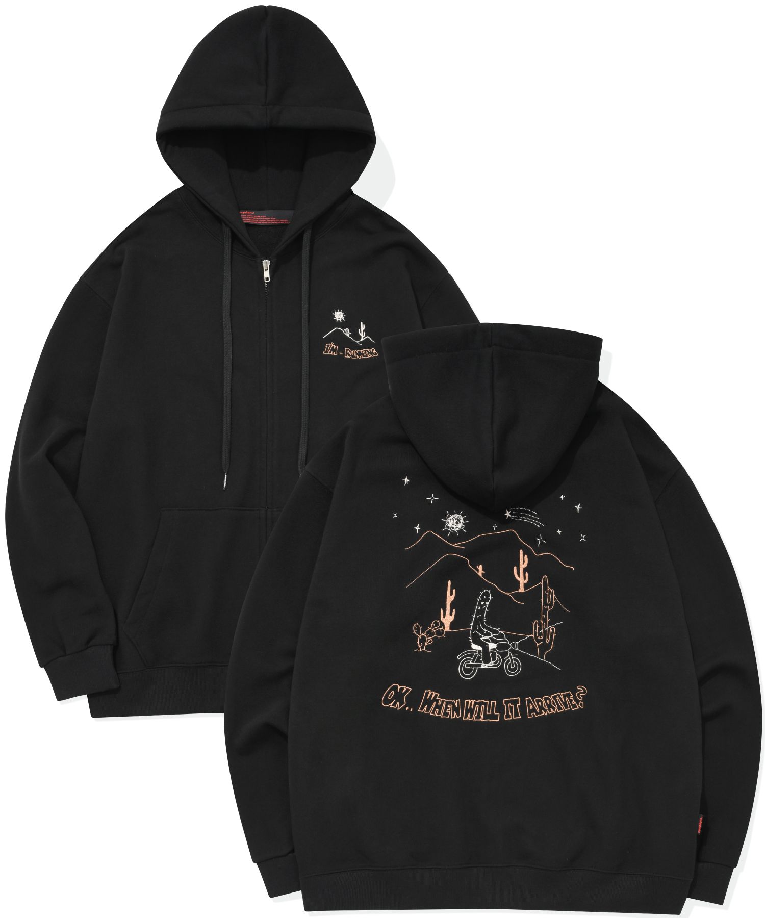 MUSINSA | CPGN STUDIO OASIS EMBROIDERED ZIP-UP HOODIE BLACK
