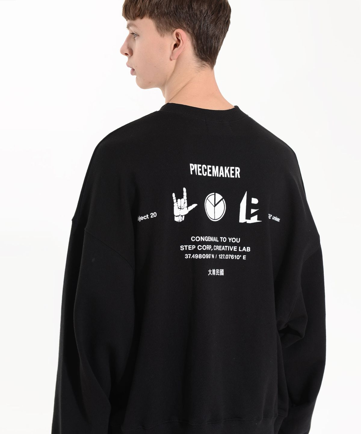 피스메이커(PIECE MAKER) PM ICON SWEAT SHIRTS (BLACK)