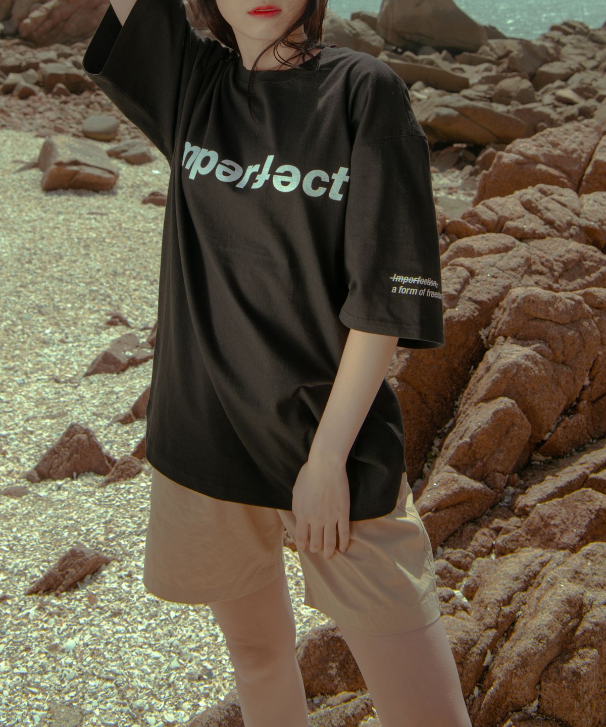 팽고(FANGOH) 올 오버 반바지 beige