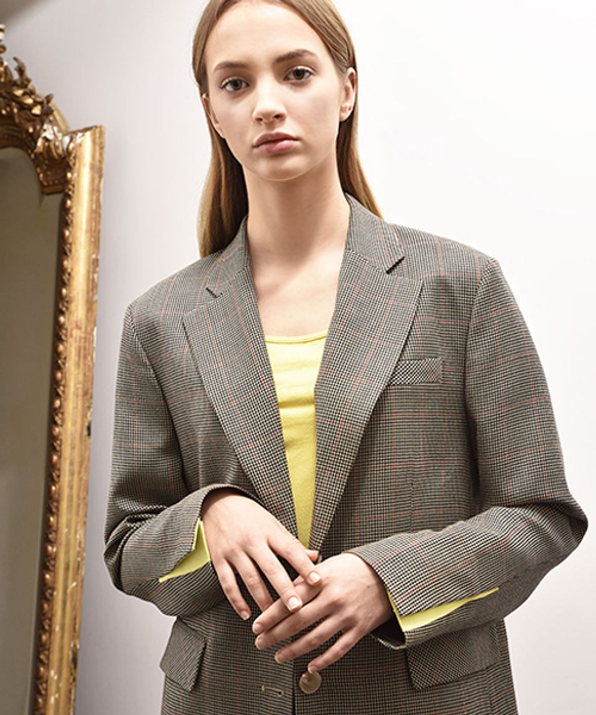 아바몰리(AVA MOLLI) CASIOPEA SINGLE JACKET (Yellow check)
