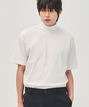 하프넥 반팔 티셔츠 (IVORY)