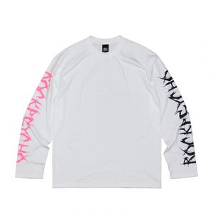 양팔 레터링 롱 슬리브 티셔츠(화이트)