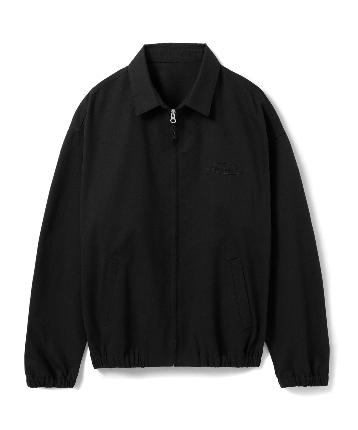 기프트오리지널(GIFTORIGINAL) (UNISEX) 베이직 G 로고 면자켓_블랙