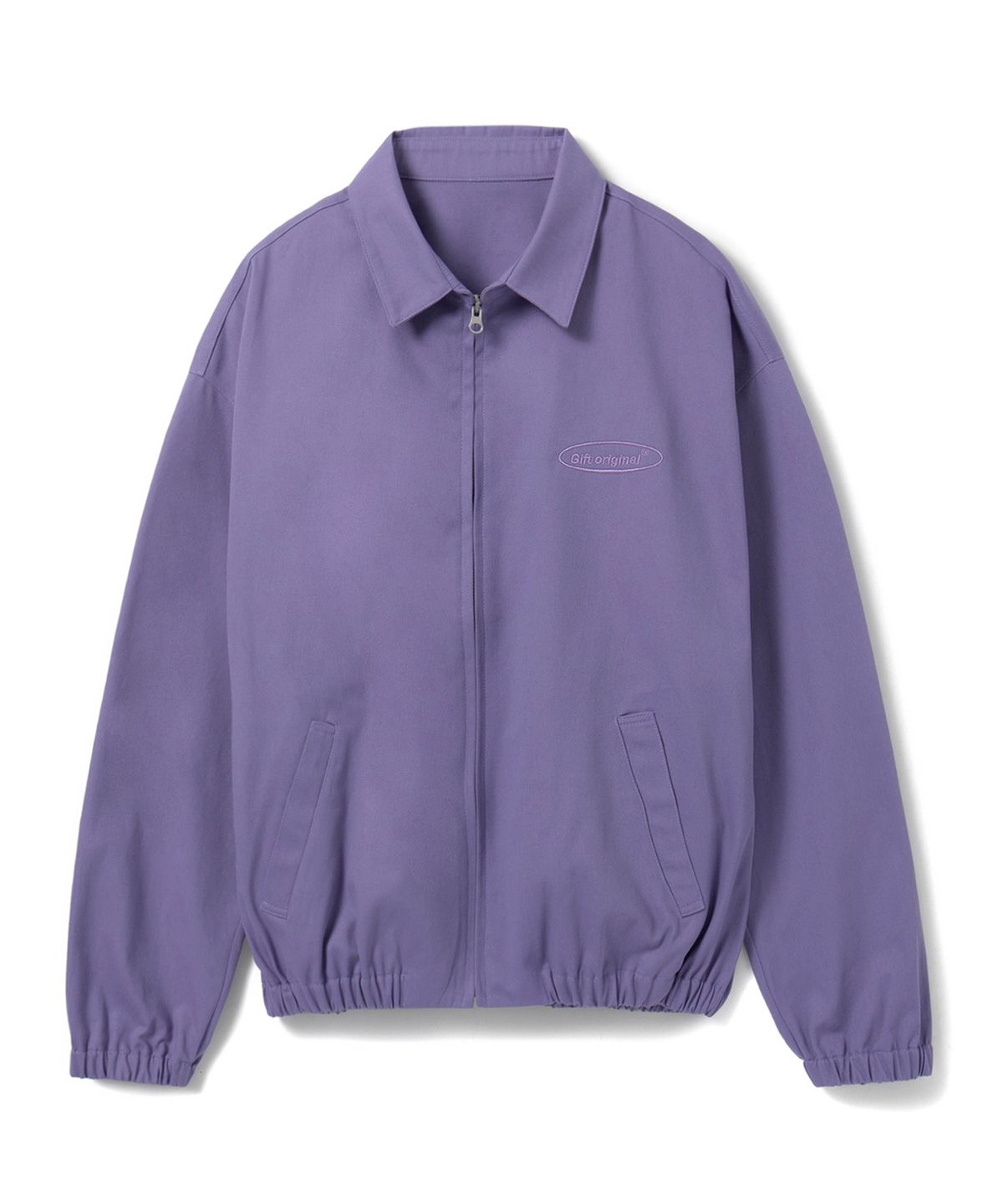 기프트오리지널(GIFTORIGINAL) (UNISEX) 베이직 G 로고 면자켓_퍼플