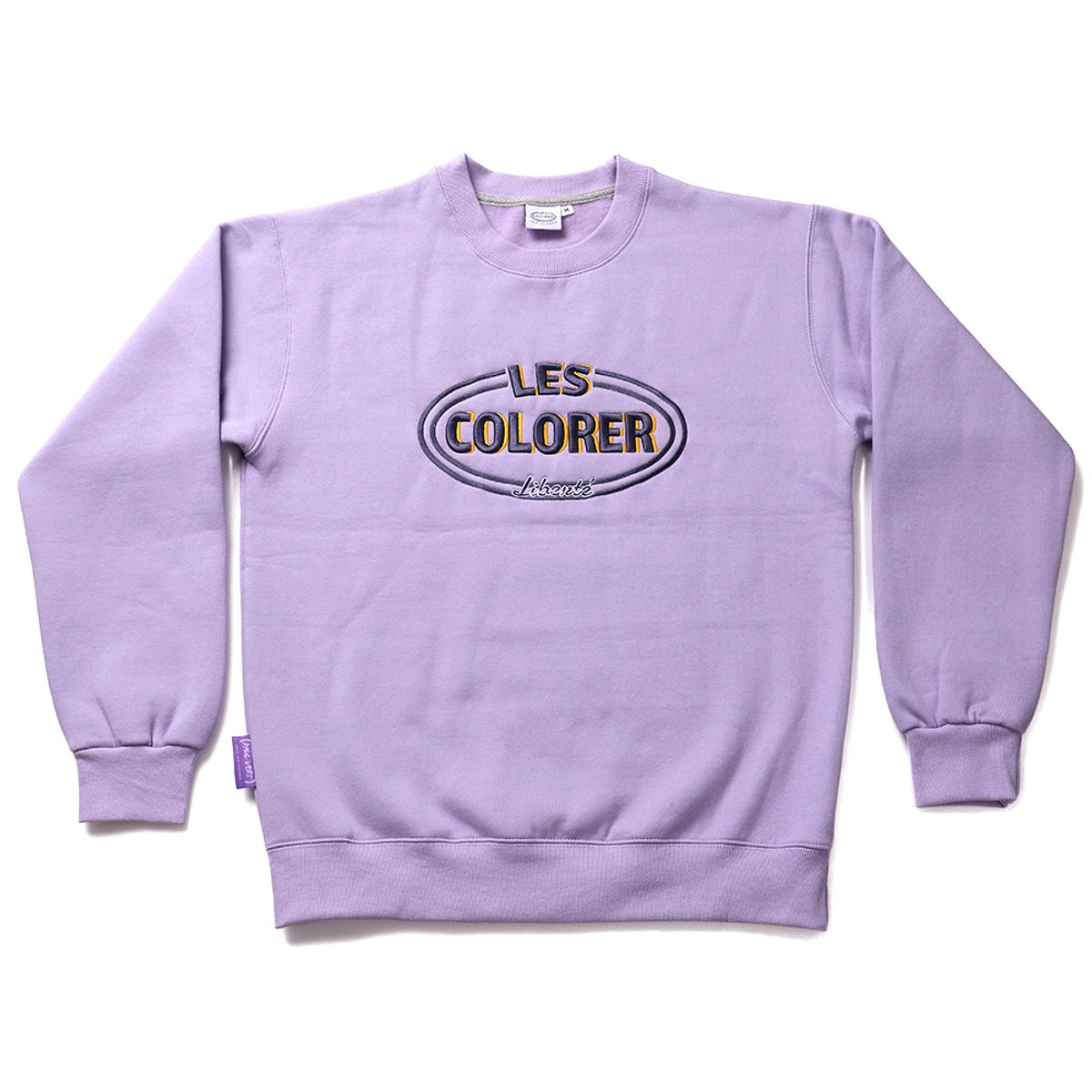 레꼴로헤(LES COLORER) CIRCLE LOGO 기모 오버핏 맨투맨 연보라 라벤더 바이올렛