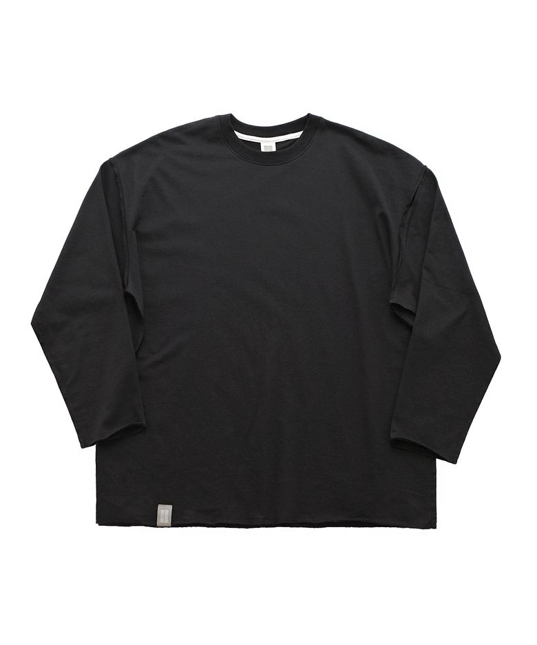 VINTAGE P. DYEING CUT-OUT BOX TEE (Black)