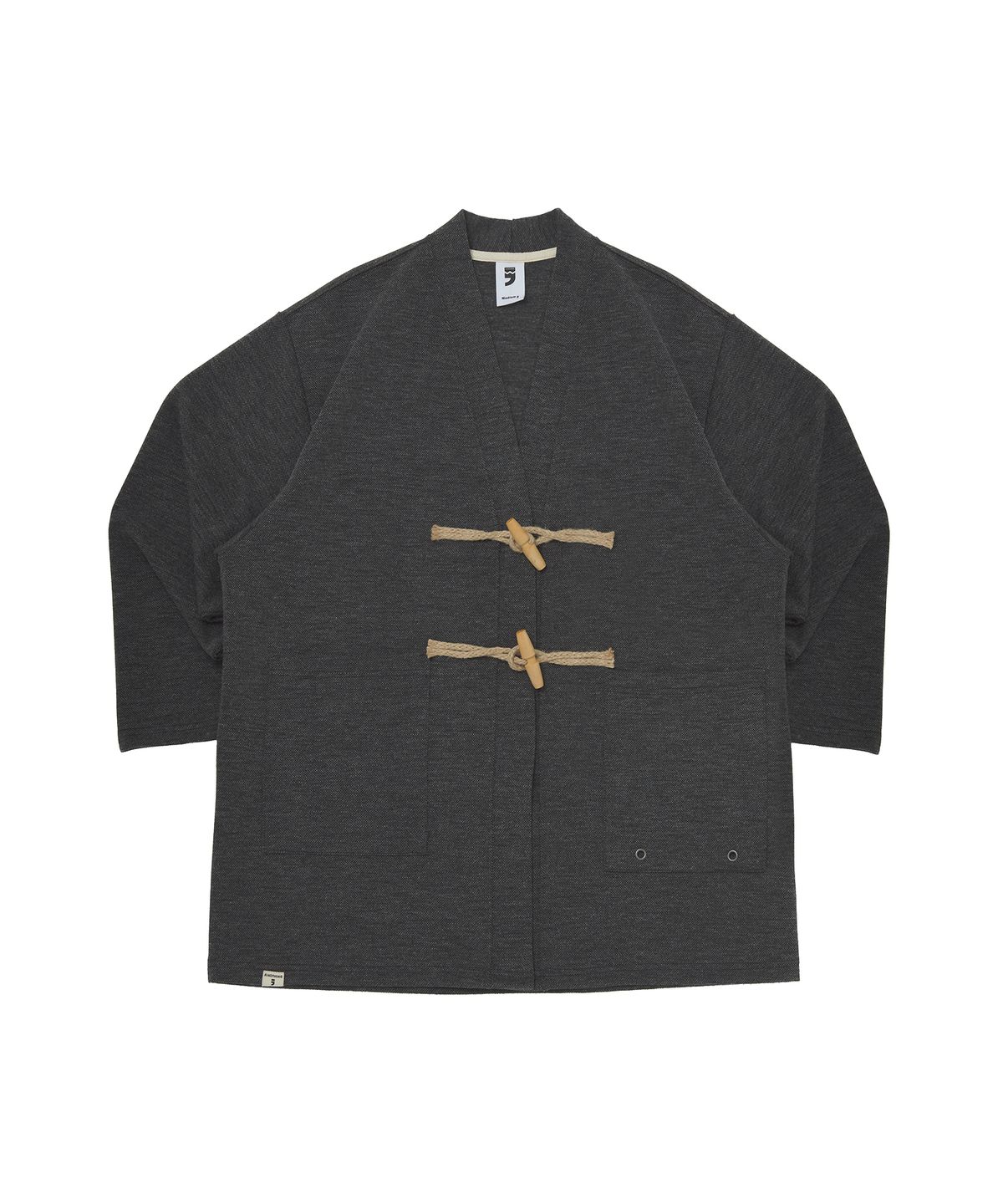 어낫띵(A NOTHING) WOOL KNIT TOGGLE-BUTTON CARDIGAN (Charcoal)