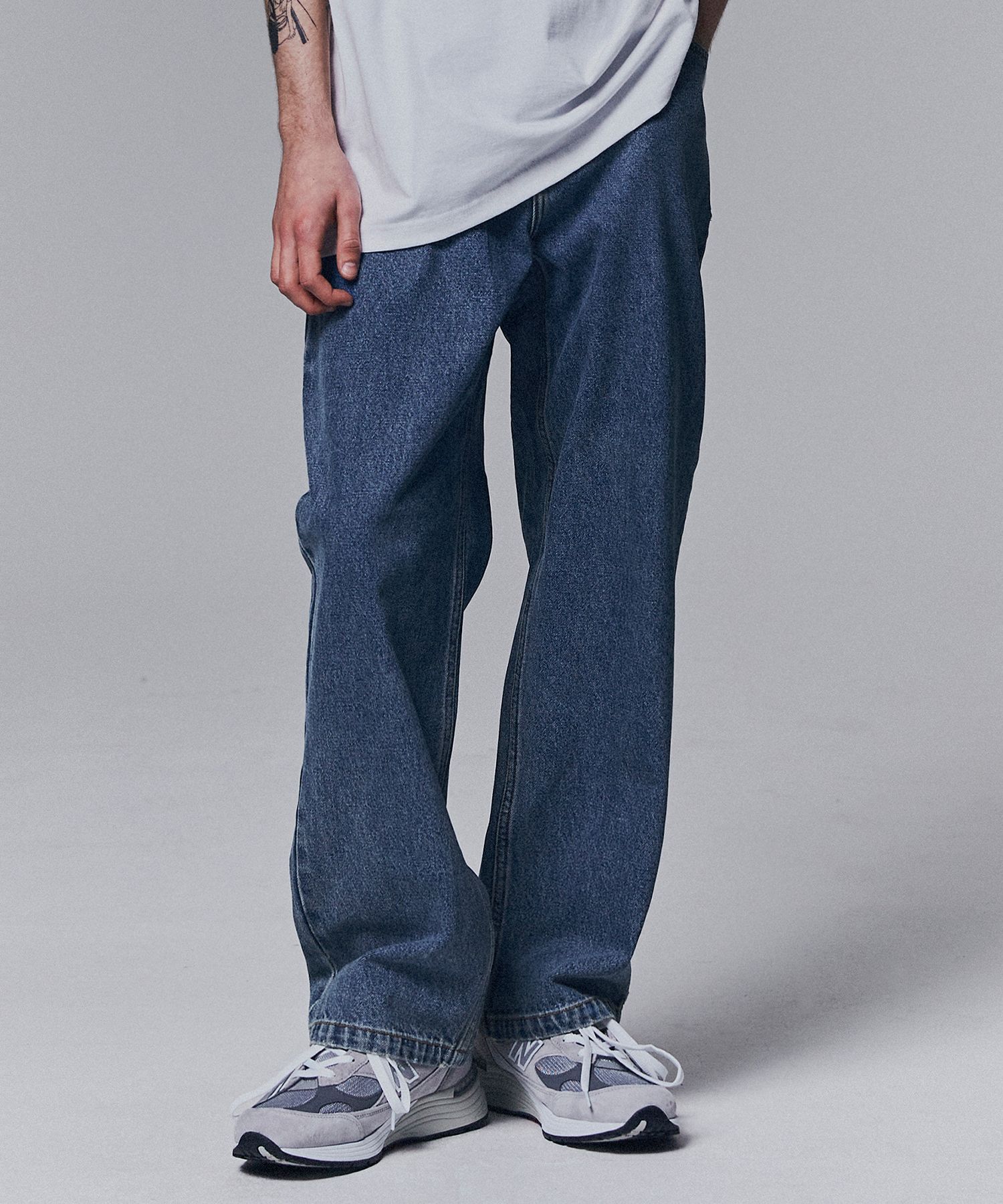 デニム・ジーパン NOT4NERD Card Wallet Wide Denim Pants Light Blue PT025LB MUSINSA | NOT4NERD Card Wallet Wide Denim Pants - Deep Blue