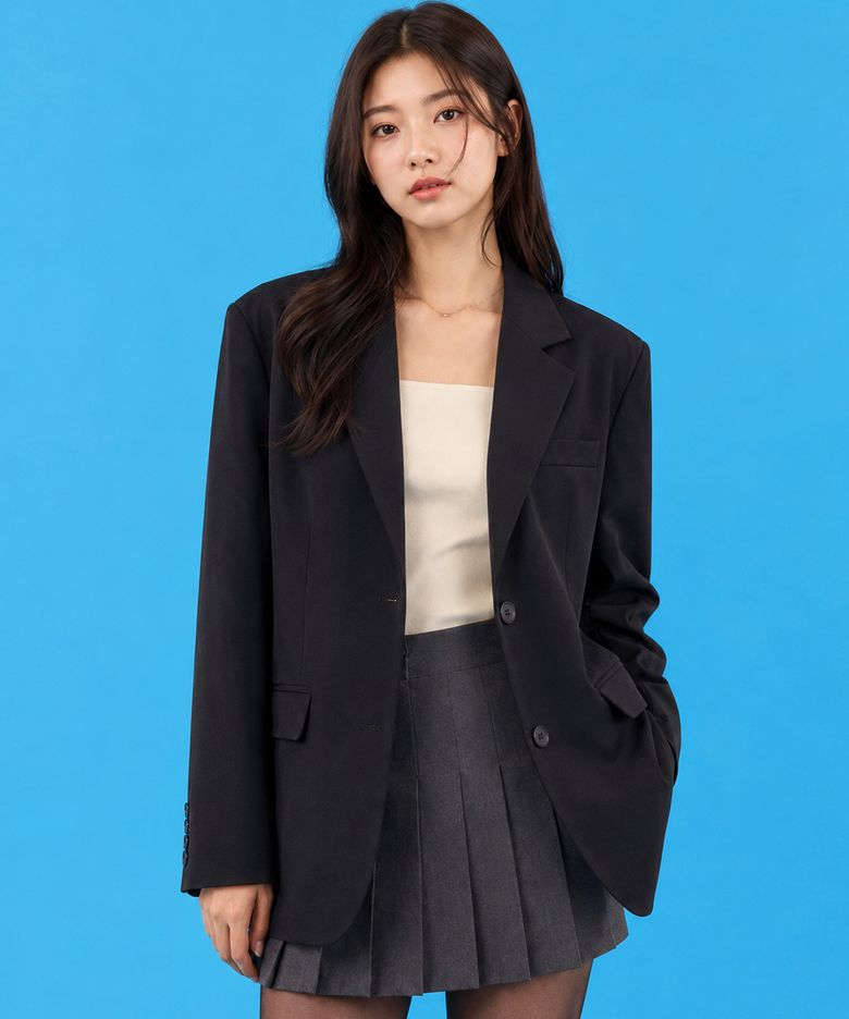 WOMEN 오버핏 블레이저 [블랙]