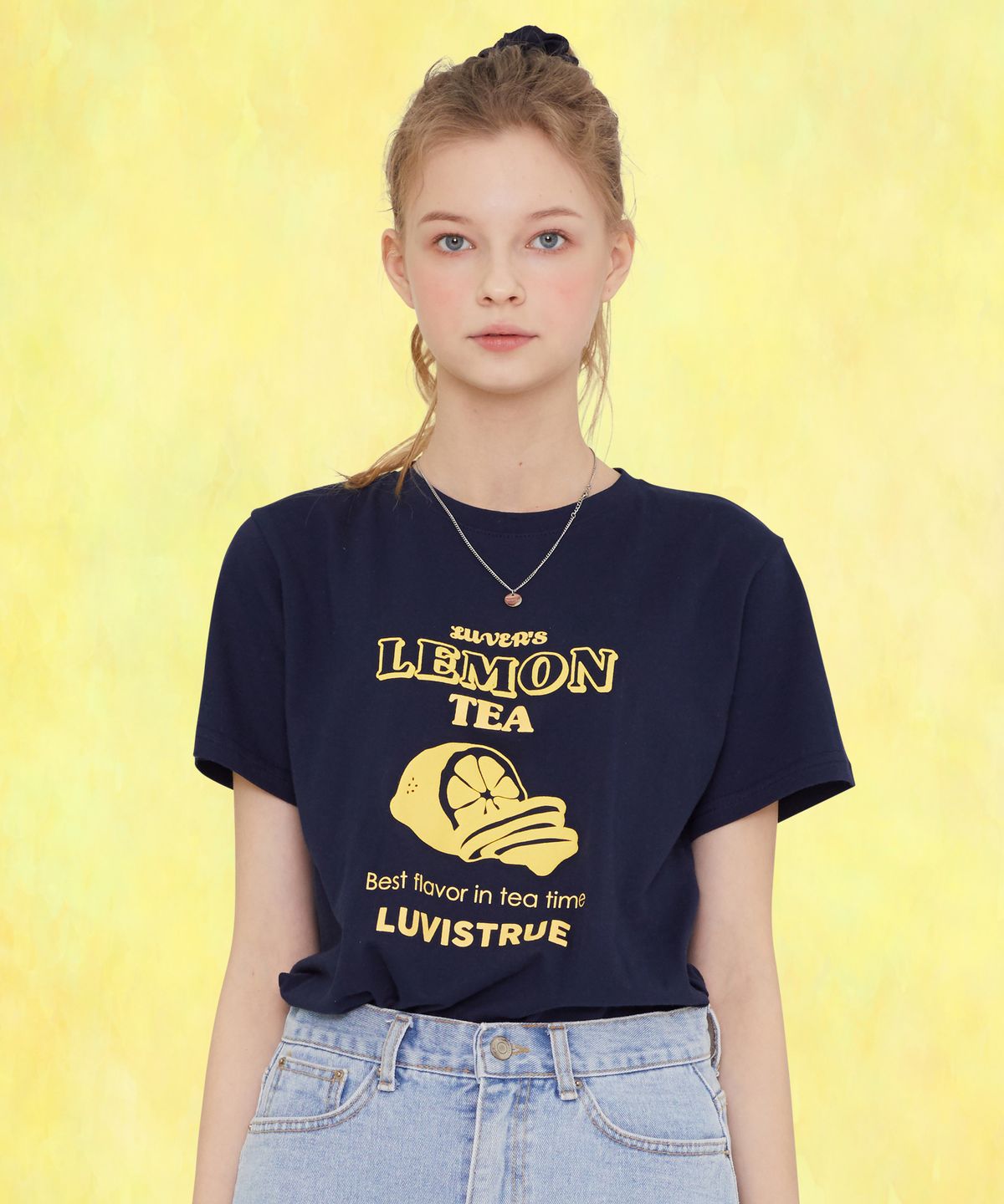 러브이즈트루(LUVISTRUE) SZ LEMON T-SHIRT(NAVY)