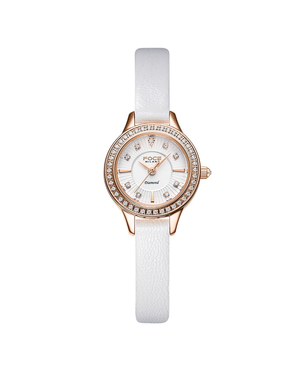 포체 레이디(FOCE LADY) 23mm 여성 다이아몬드 가죽시계 FM1928L-RG