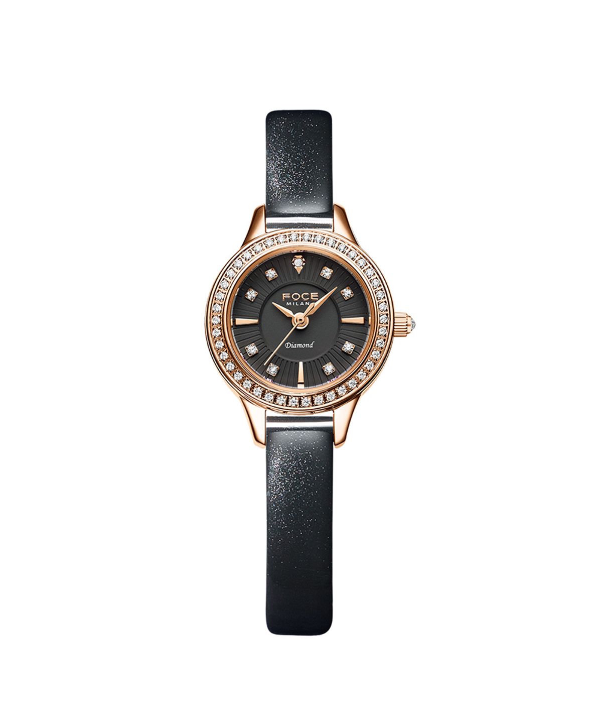 포체 레이디(FOCE LADY) 23mm 여성 다이아몬드 가죽시계 FM1928L-GRG