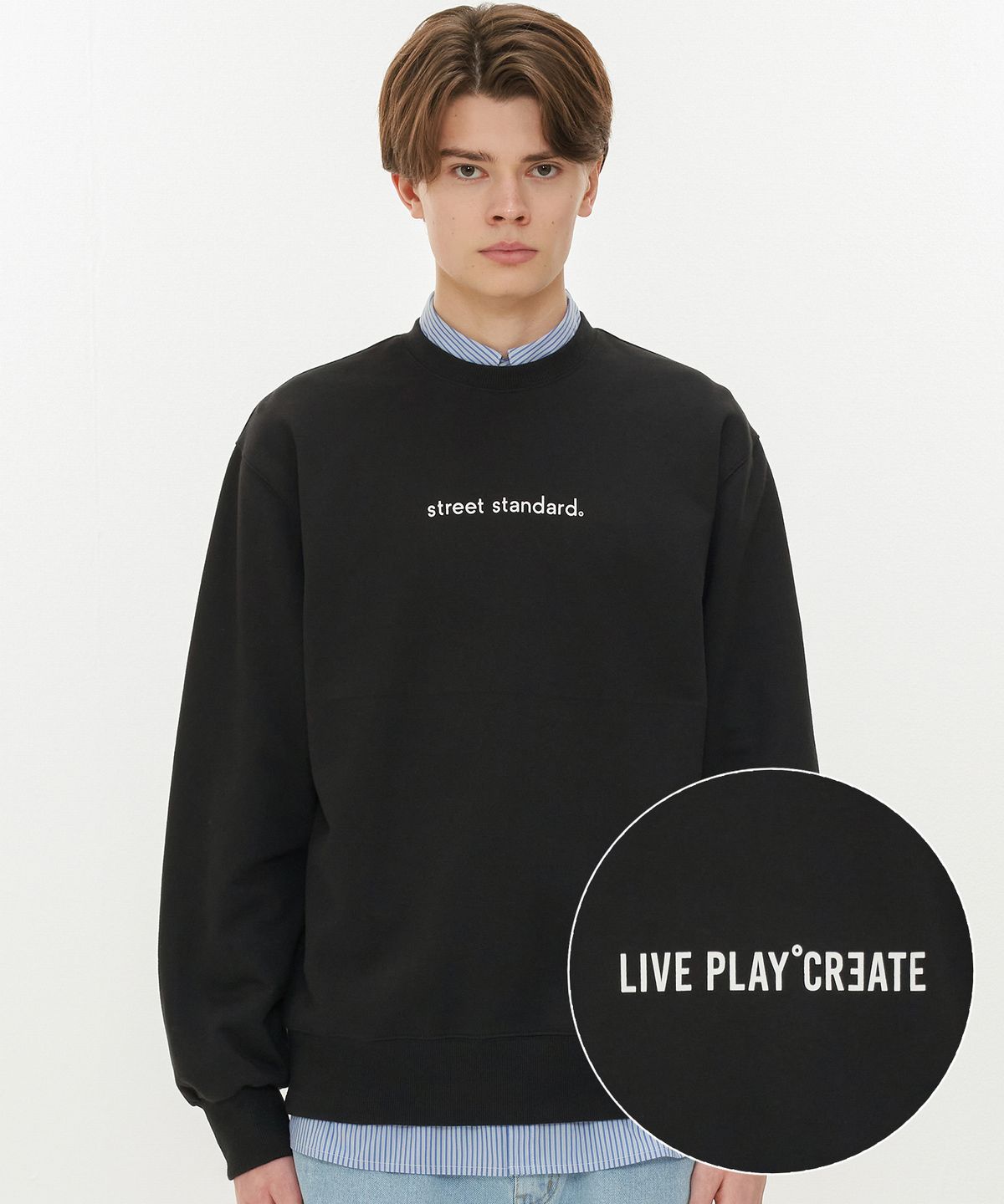 스트리트 스탠다드(STREET STANDARD) L.P.C P/SLOGAN CREWNECK
