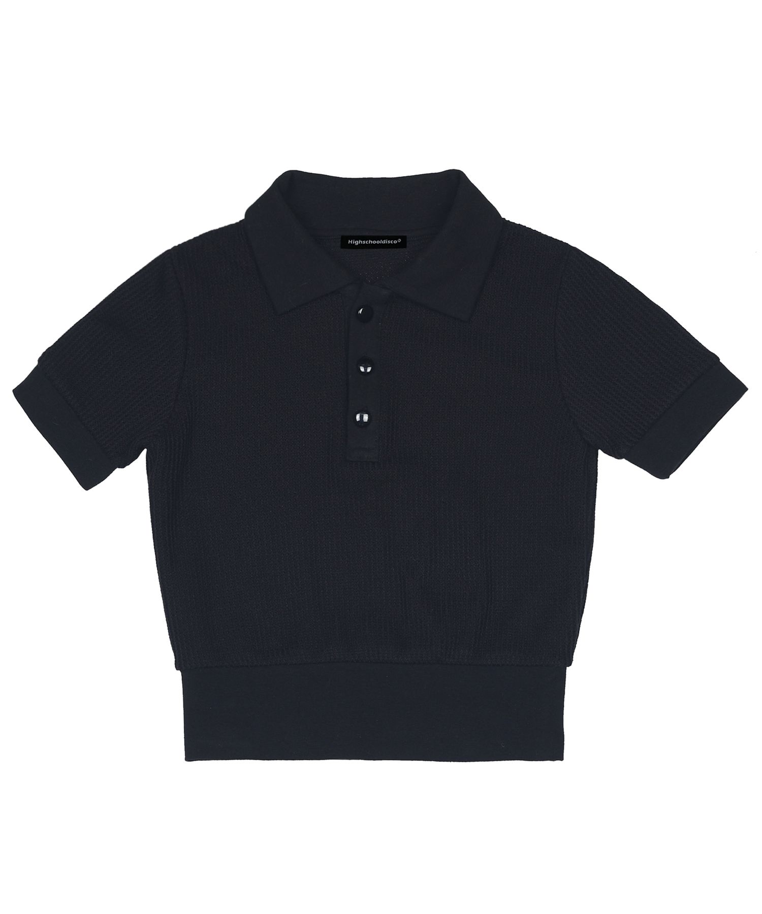 MUSINSA | HIGH SCHOOL DISCO See Through PK Shirt_Black
