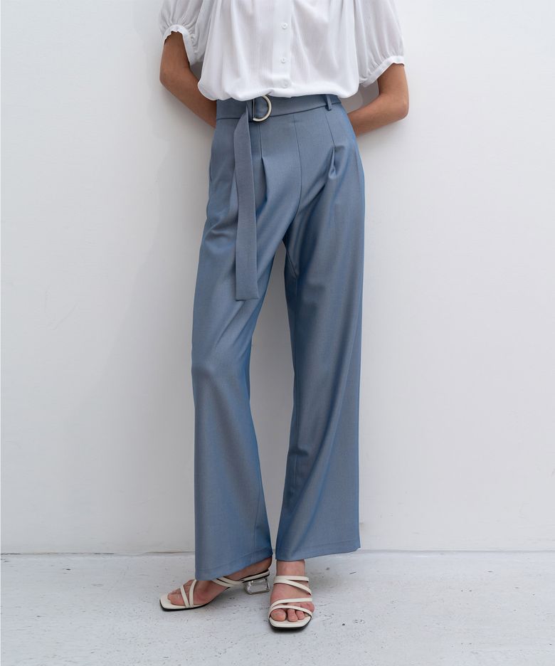 STRAIGHT WIDE LEG SLACKS TROUSERS_BL