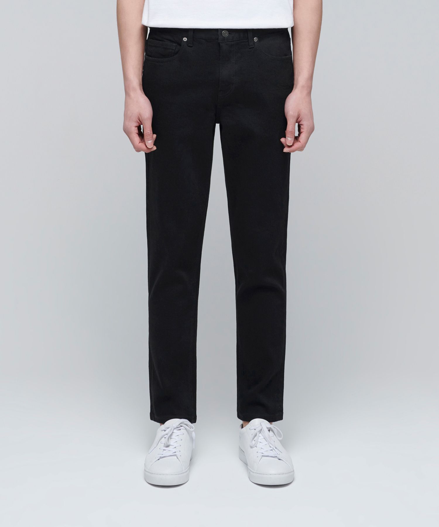 ★MUSINSA STANDARD★ Slim crop denim pants washed black MMJN MUSINSA | MUSINSA STANDARD SLIM CROPPED DENIM PANTS [BLACK]