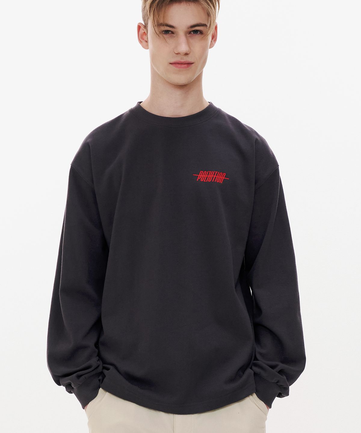 폴루션(POLLUTION) BASIC LONG SLV T [DARK BROWN]