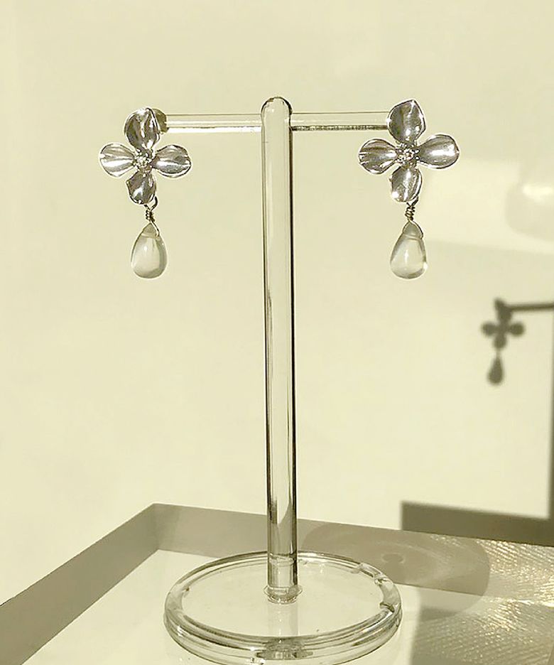 White Moonstone earring
