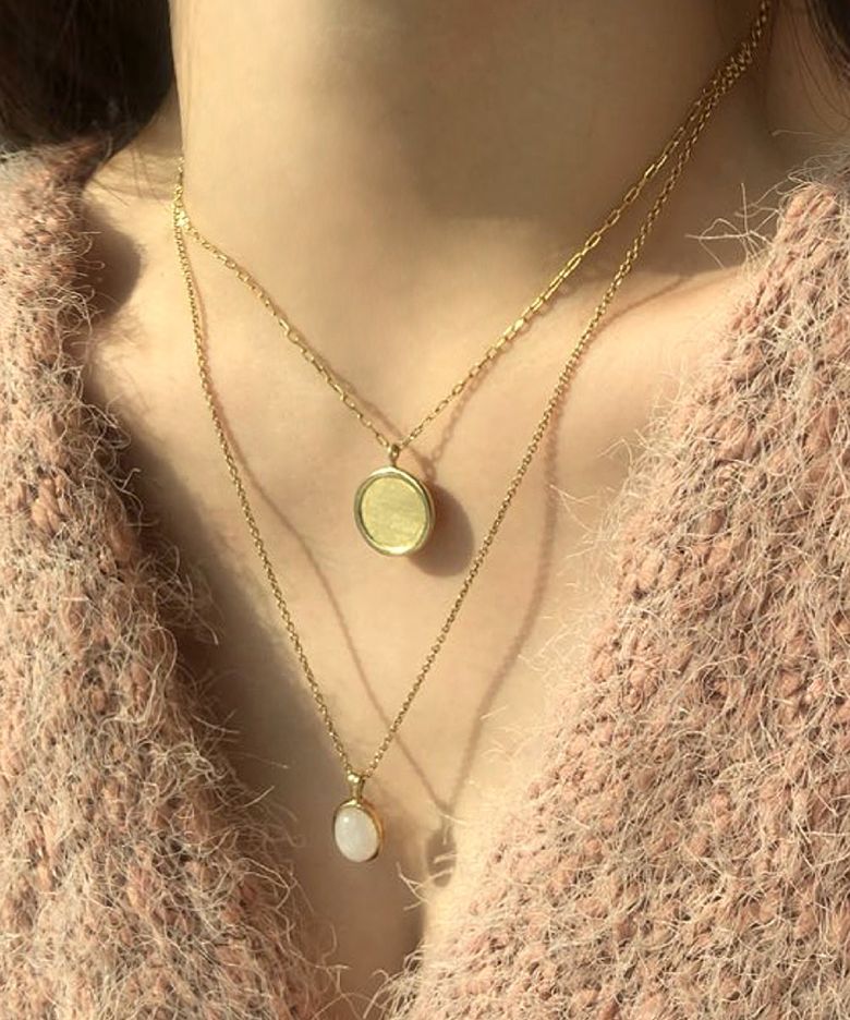 Basic medal necklace - GOLD[silver925]