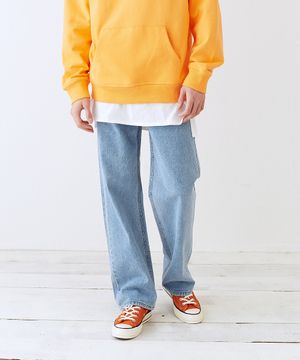 P[1005]롱 와이드 데님팬츠 (라이트블루)