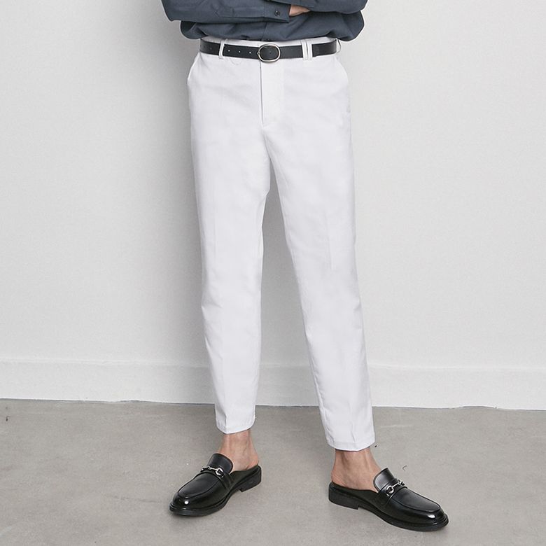 M3421 cotton spring slacks white