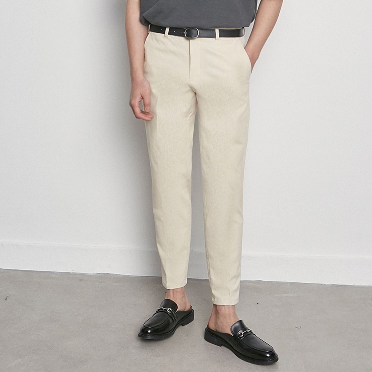 에이본(THE-ABON) M3421 cotton spring slacks beige