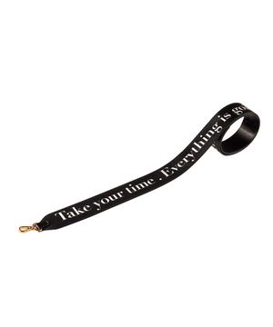 CROSS SHOULDER STRAP_Black leather Lettering