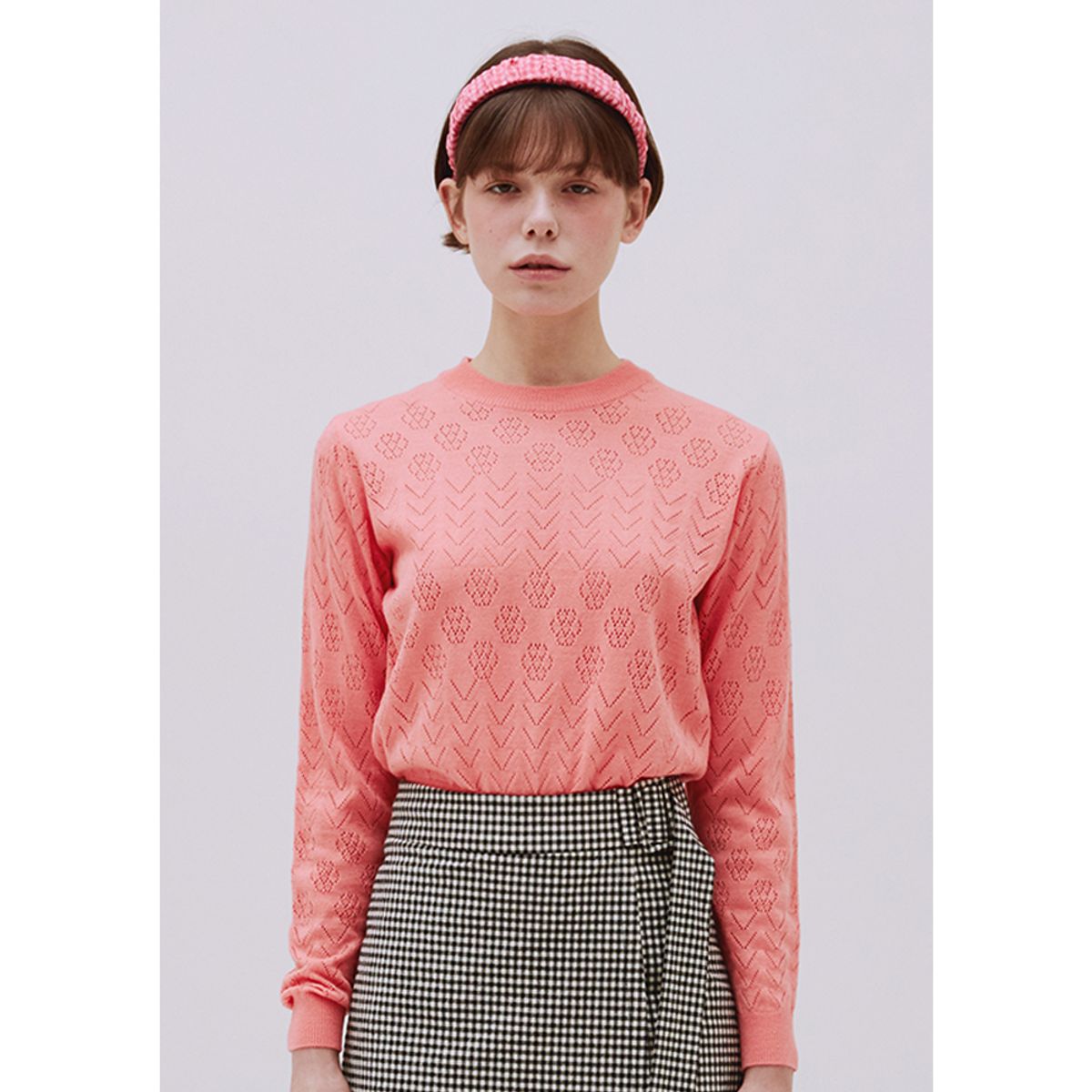 마가린핑거스(MARGARIN FINGERS) punching pullover knit (coral)