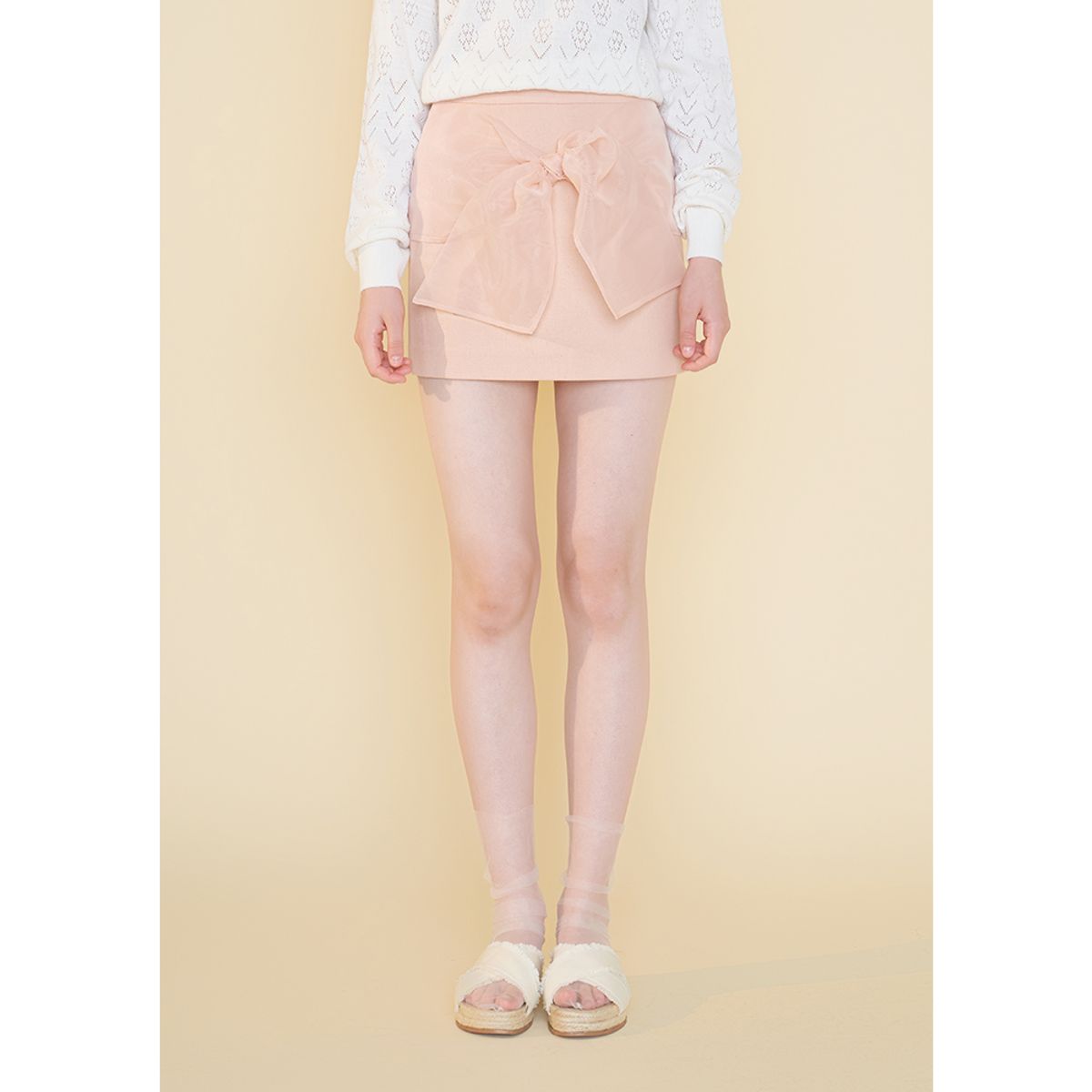 마가린핑거스(MARGARIN FINGERS) bow mini skirt