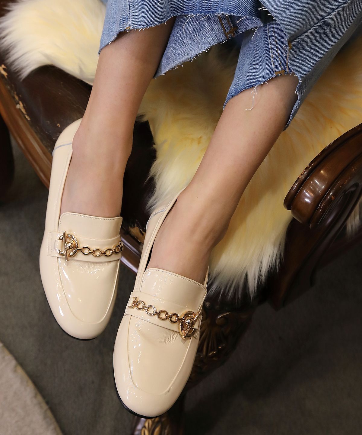 프리플라(FRI FLA) 20A702 cream loafer