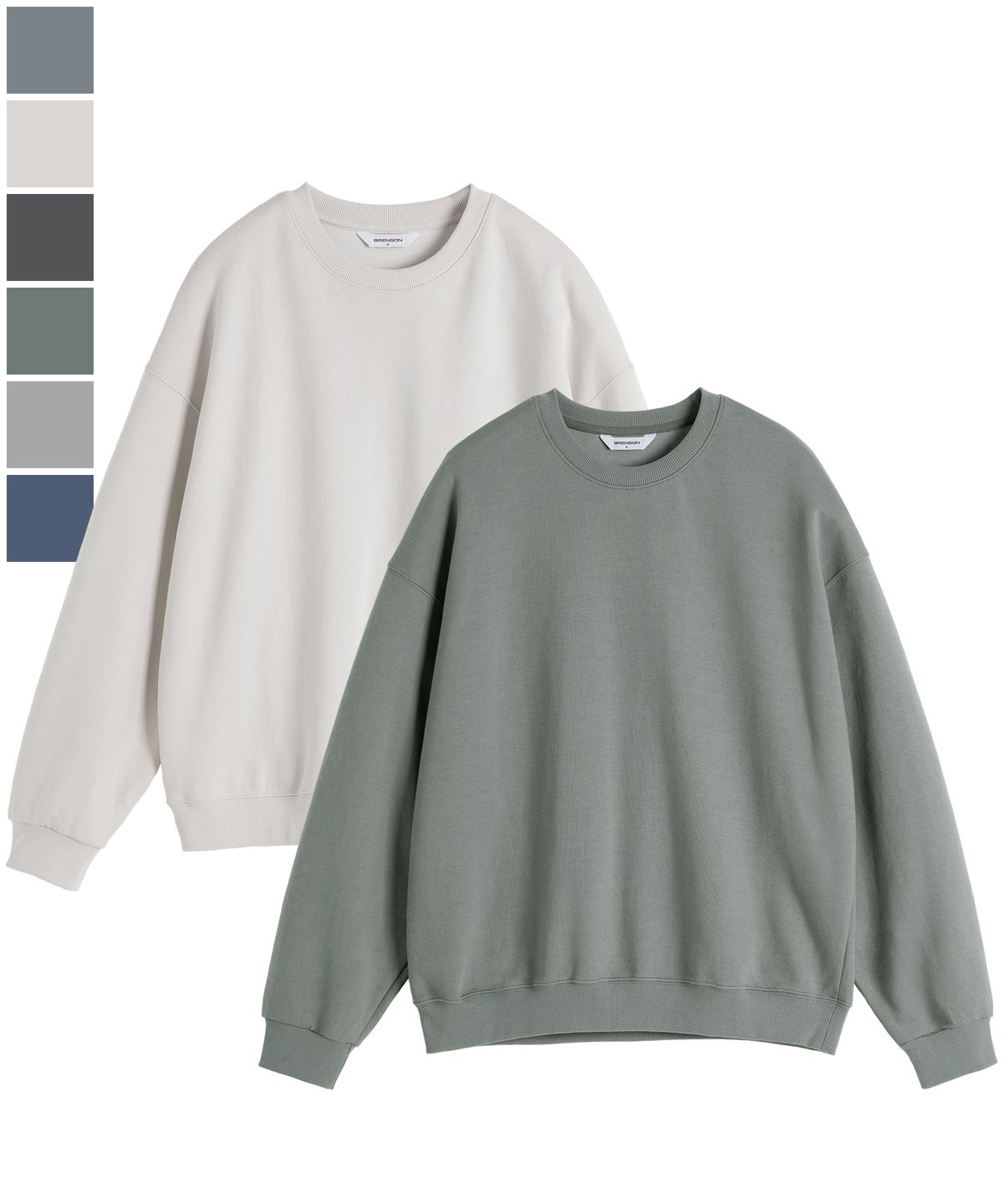 브렌슨(BRENSON) (Renew Ver.) 루즈핏 스웨트 셔츠 ( 9Color ) ( 기모선택 )