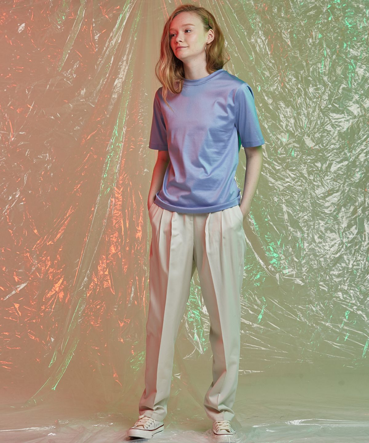 마나비스세븐(MANAVIS7) TWO TUCK TAPERED PIT SLACKS RIGHT BEIGE