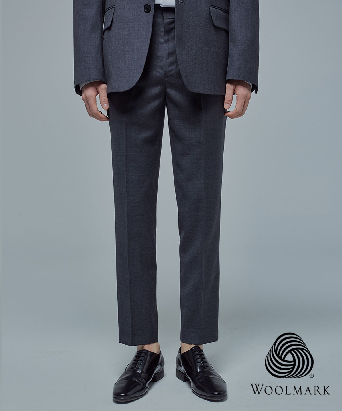버튼서울(BUTTON SEOUL) Pure Wool 100% Suit Pants (Grey)