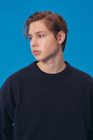 ROUND KNIT SWEATER_NAVY