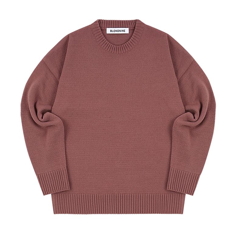 ROUND KNIT SWEATER_RED BEAN