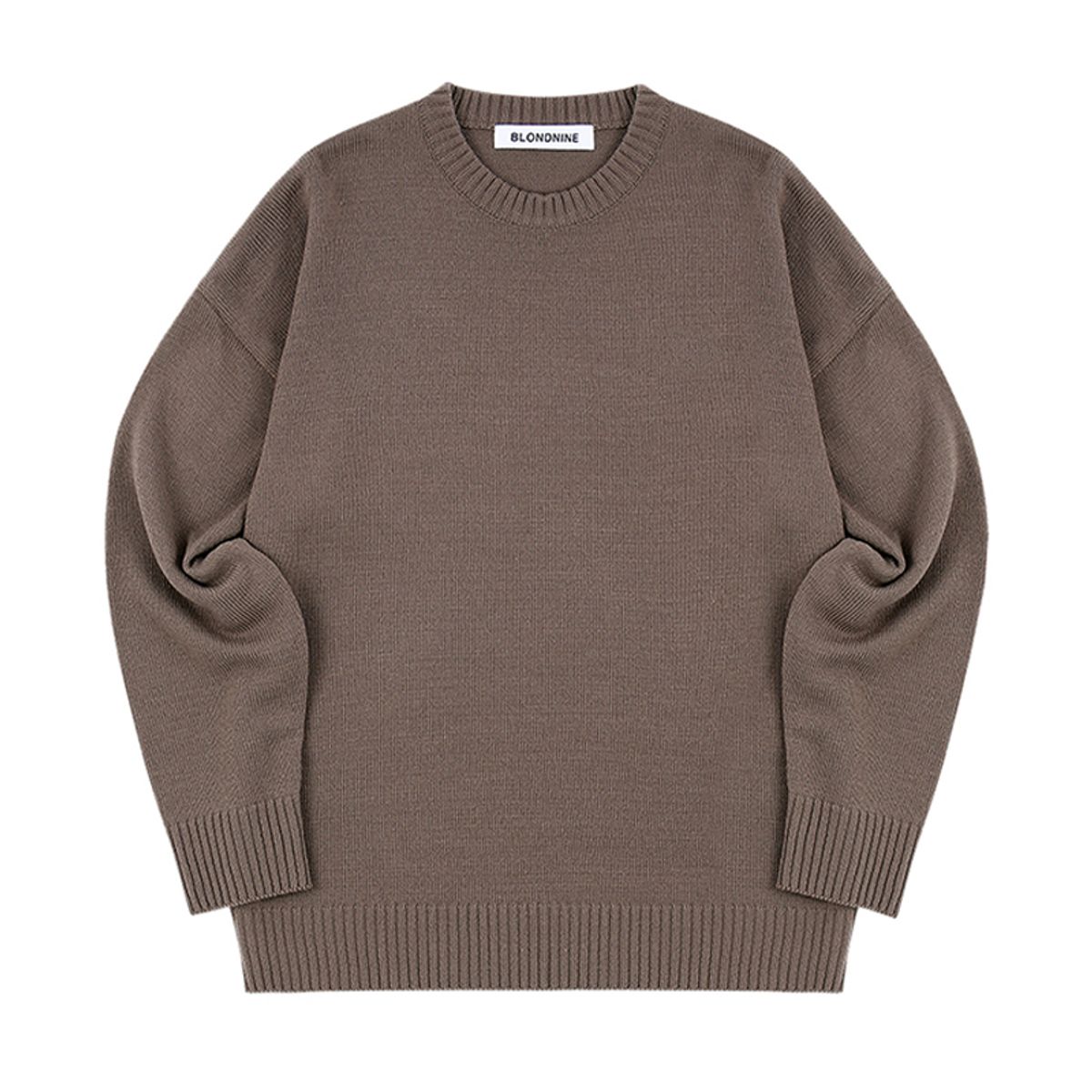 블론드나인(BLOND9) ROUND KNIT SWEATER_BROWN