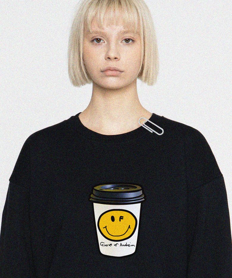 [UNISEX]스마일 빅컵 맨투맨_4color