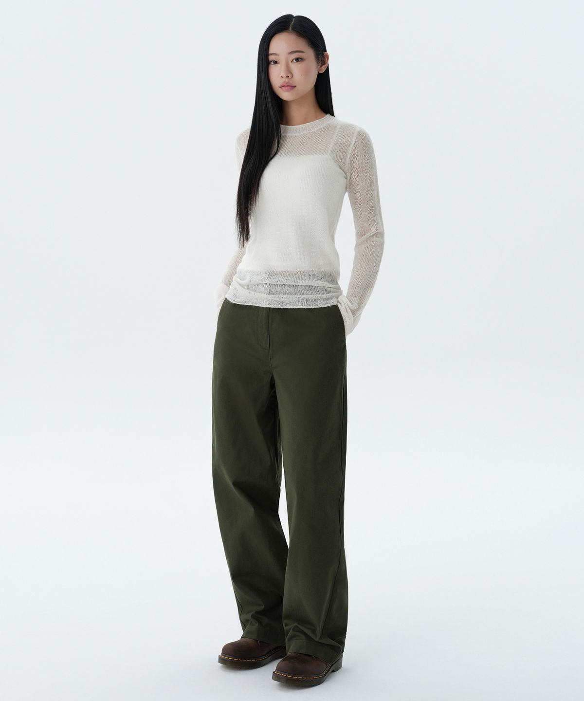 무신사 스탠다드 우먼(MUSINSA STANDARD WOMAN) 우먼즈 와이드 치노 팬츠 [카키]